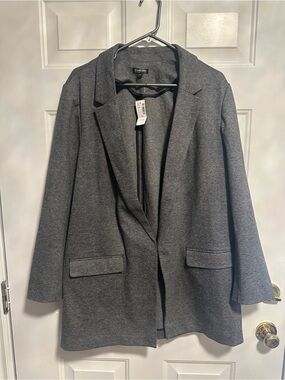 Signature / Reitmans Heather Gray Open Knit Blazer